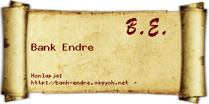 Bank Endre névjegykártya